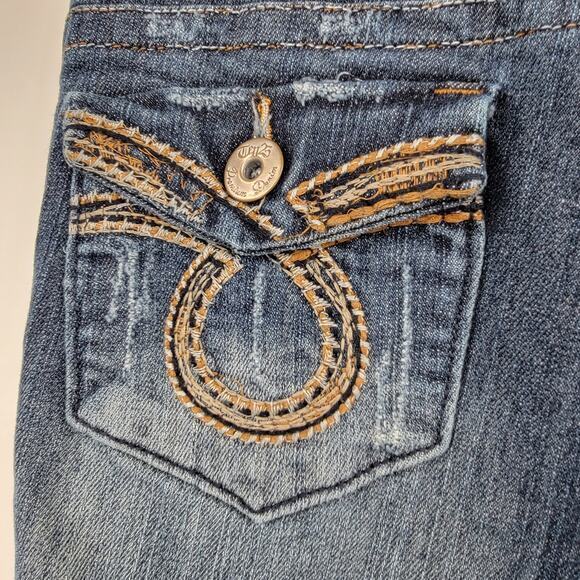 Ten25 Junior's Embroidered Button Pocket Slim Leg Jeans Size 5/6 - Picture 11 of 16